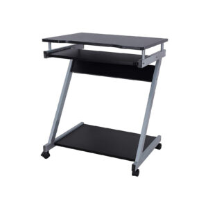 VASAGLE Siirrettävä työpöytä Z-muotoinen Musta