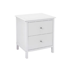 SONGMICS Bedside Table with 2 Drawers White