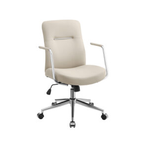 SONGMICS kontorstol med rygl?n og buet s?de i cappuccinobeige