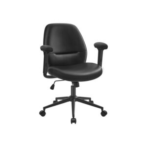 SONGMICS HOME Kirjoituspöydän tuoli säädettävillä käsinojilla musta