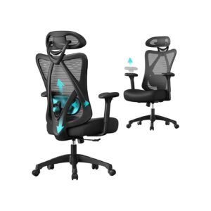 SONGMICS kontorstol med en b?reevne p? op til 150 kg, sort