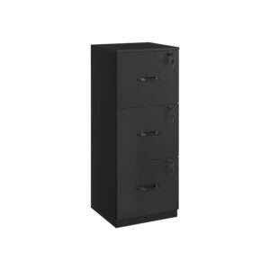 VASAGLE filing cabinet with 3 lockable drawers, ink black