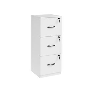 VASAGLE filing cabinet with 3 lockable drawers, cloud white