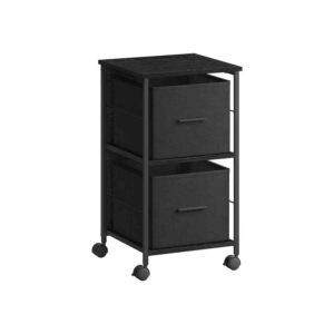 VASAGLE filing cabinet with 2 drawers ebony black-ink black