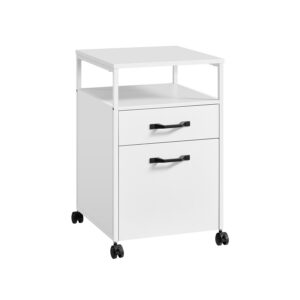 VASAGLE rolling container with 2 drawers and wheels, cloud white