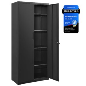 SONGMICS Förvaringsskåp i stål för garage, grått