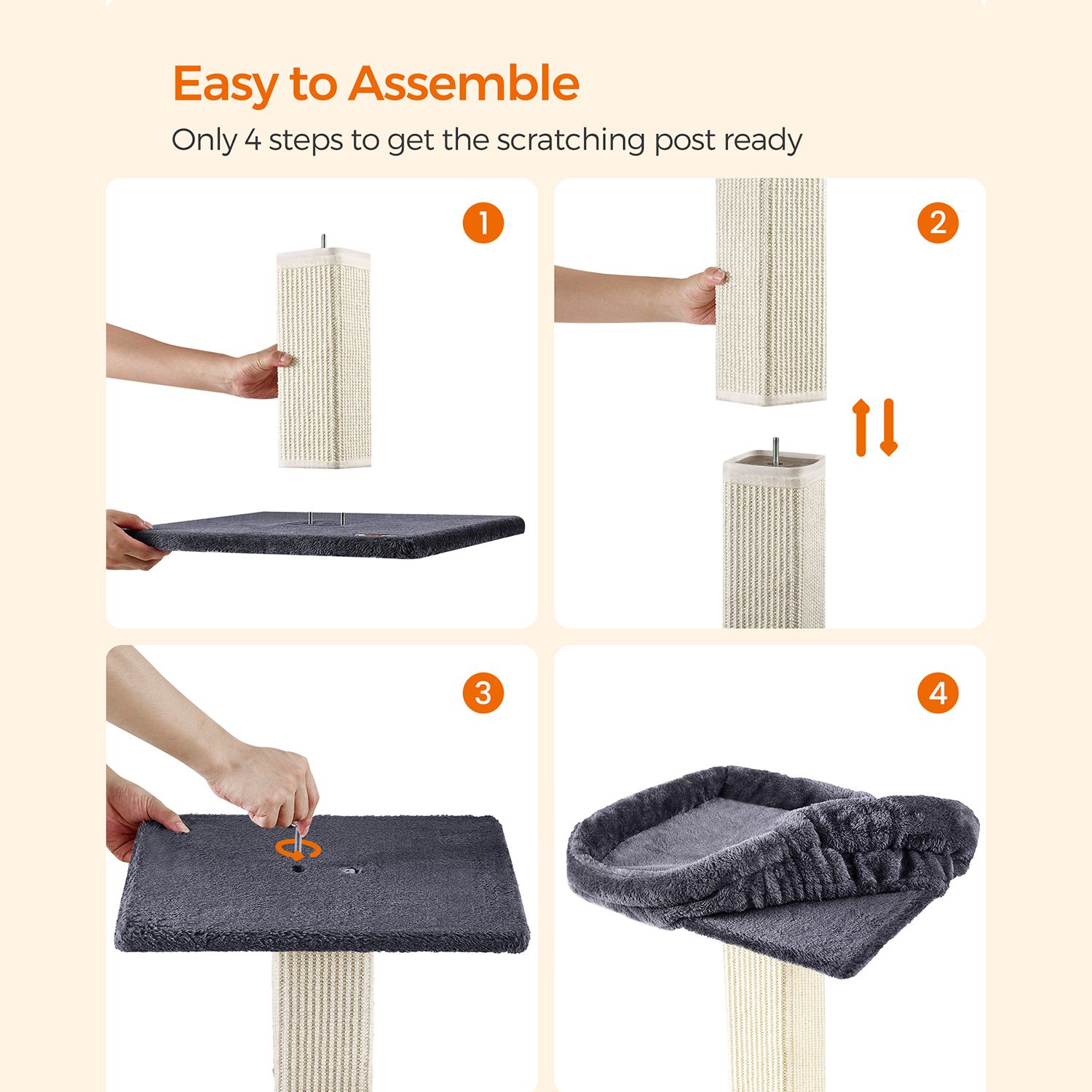 Feandrea kissanraapimispuu 71 cm, jossa taso - Image 8