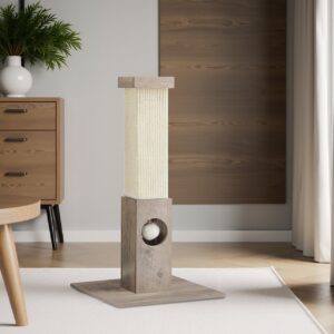 Feandrea Kratzbaum af naturligt sisalreb med plys-legebold