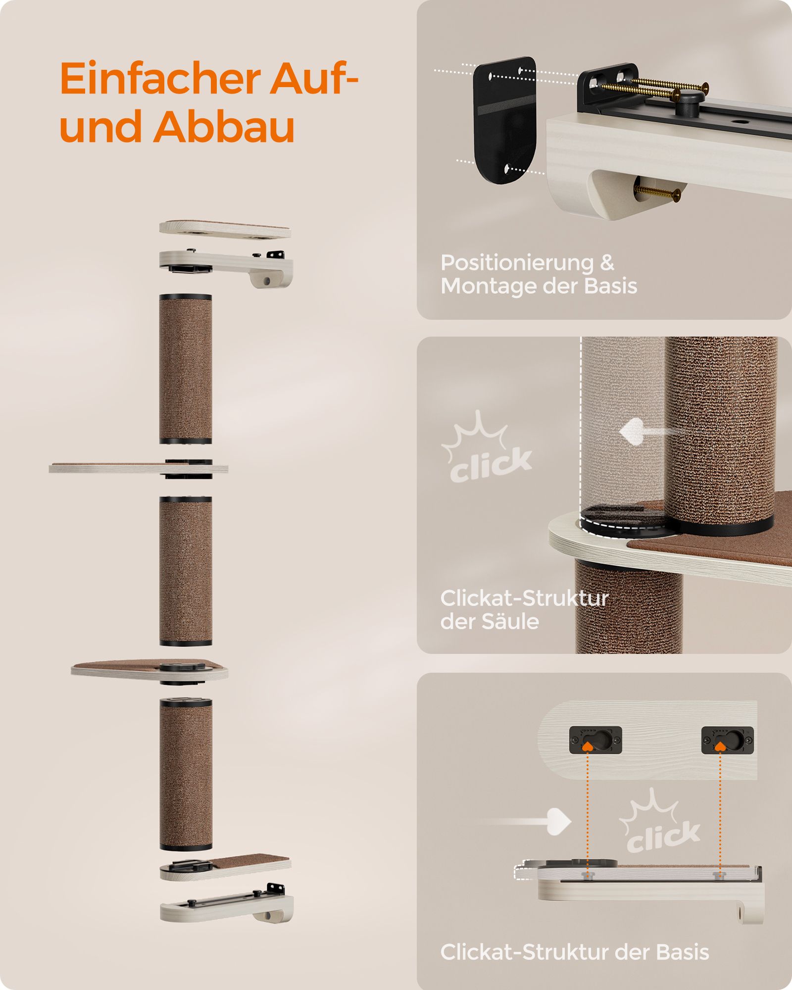 Clickat Oasis – kattmöbler klättervägg 5-pack - Bild 3