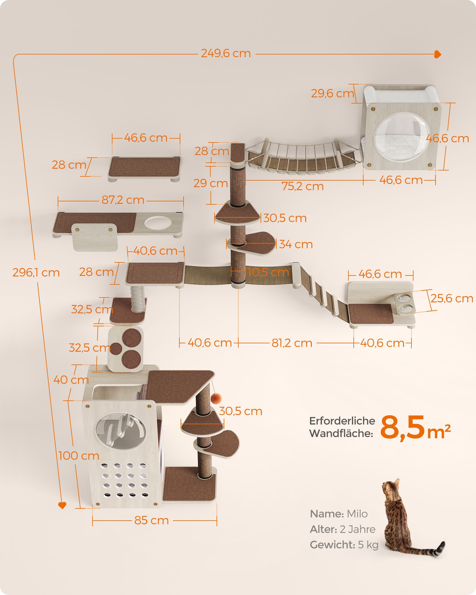 Clickat Planet – kattmöbler klättervägg 10-pack - Bild 6