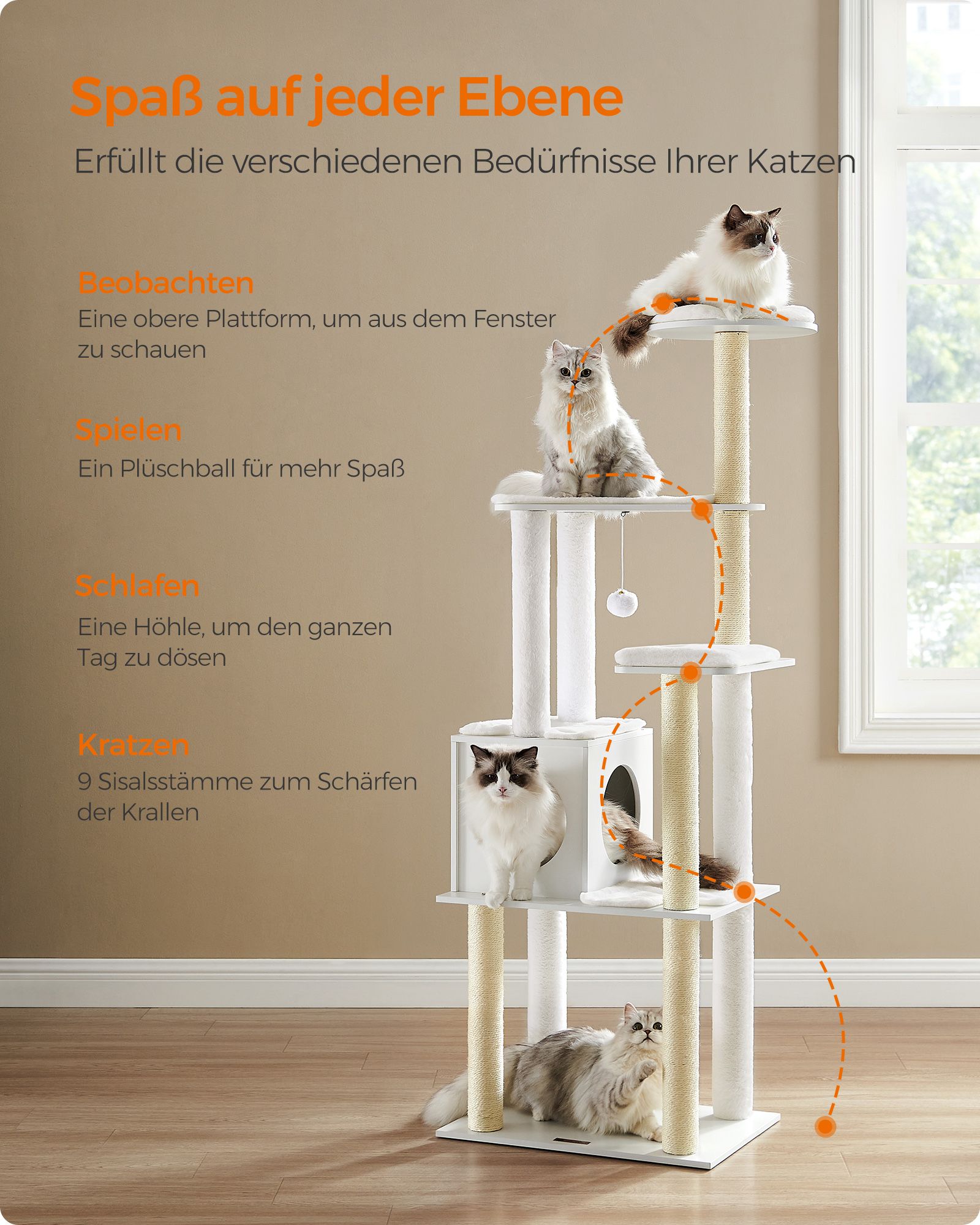 Feandrea kradsetr? 165 cm med kradses?jler, skyhvid - Billede 3