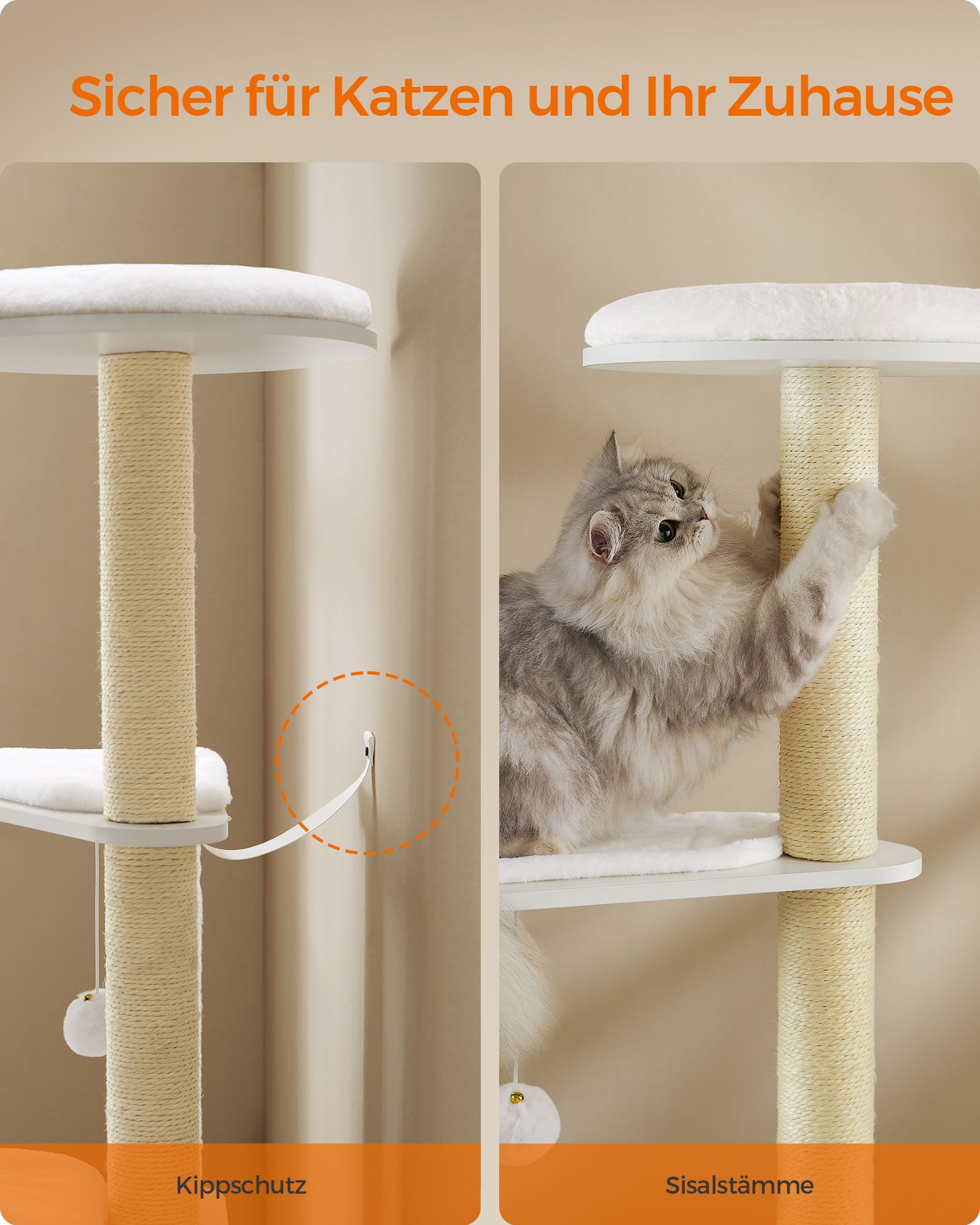 Feandrea kradsetr? 165 cm med kradses?jler, skyhvid - Billede 7