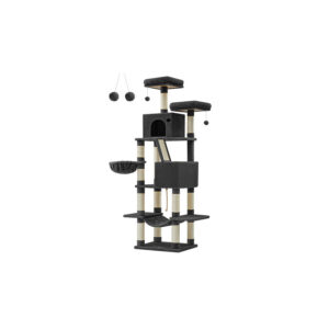 Feandrea Kratzbaum suuri 206 cm korkea monikerroksinen musta