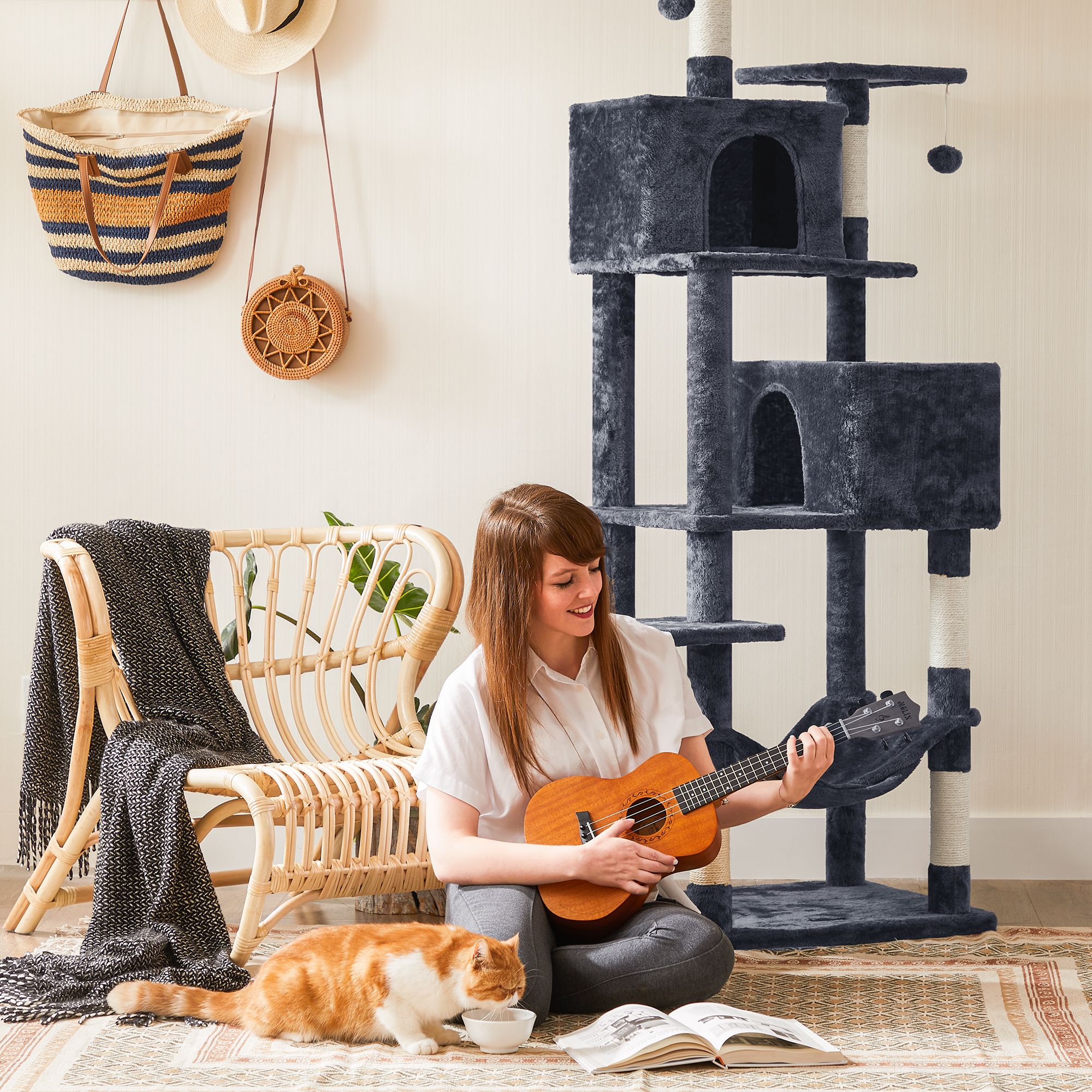 Feandrea 191 cm scratching post with caves - Image 5