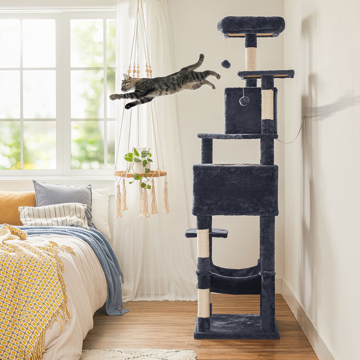 Feandrea 191 cm scratching post with caves - Image 8