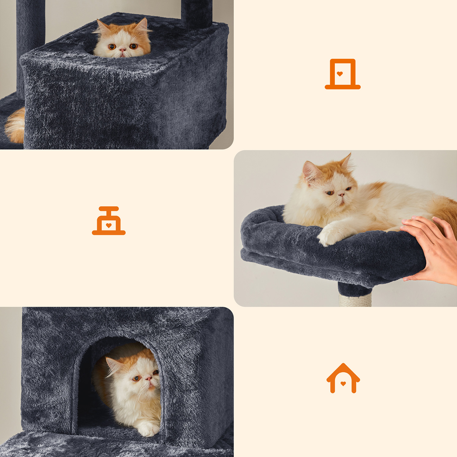 Feandrea 191 cm scratching post with caves - Image 9