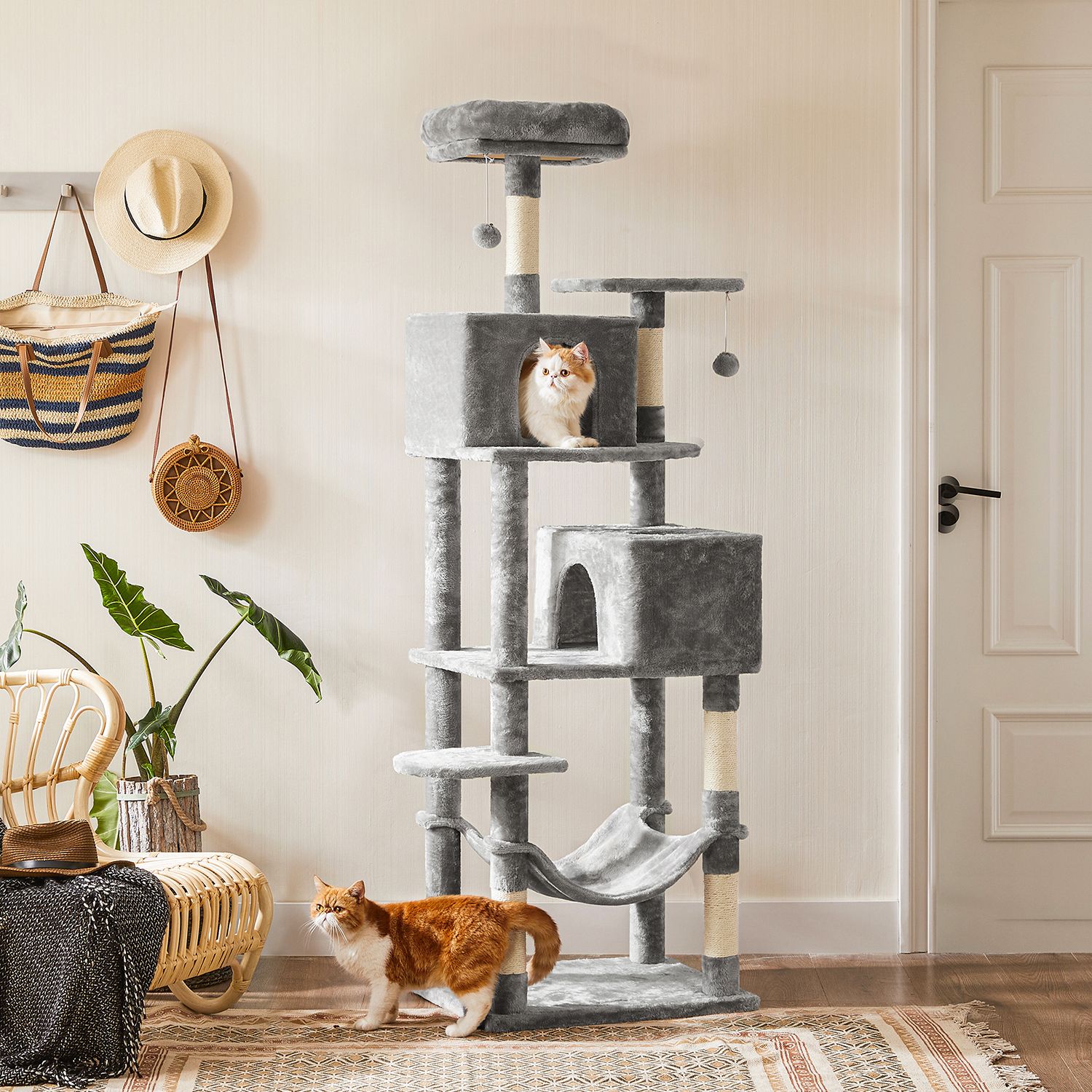 Feandrea 191 cm scratching post with caves - Image 3