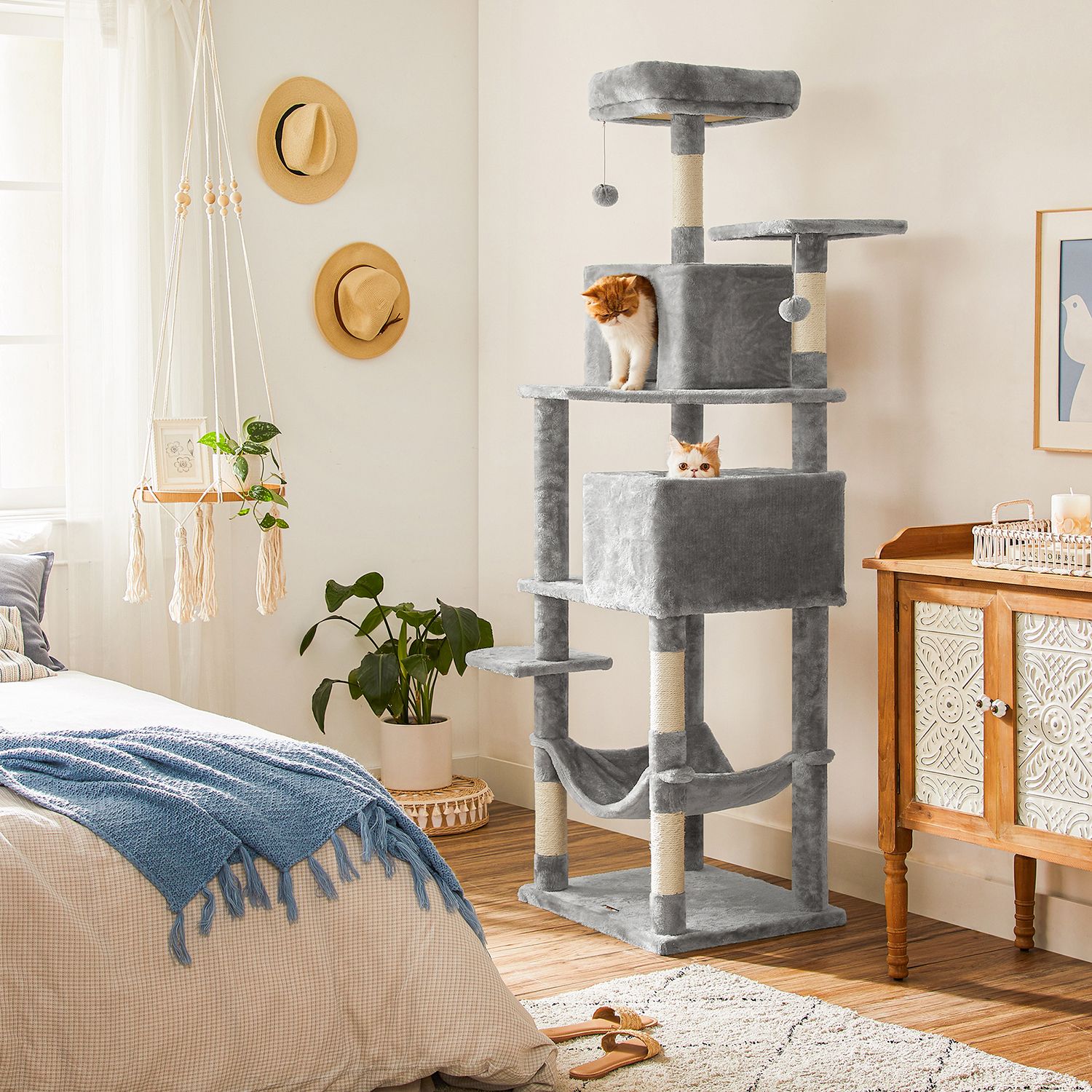 Feandrea 191 cm scratching post with caves - Image 4