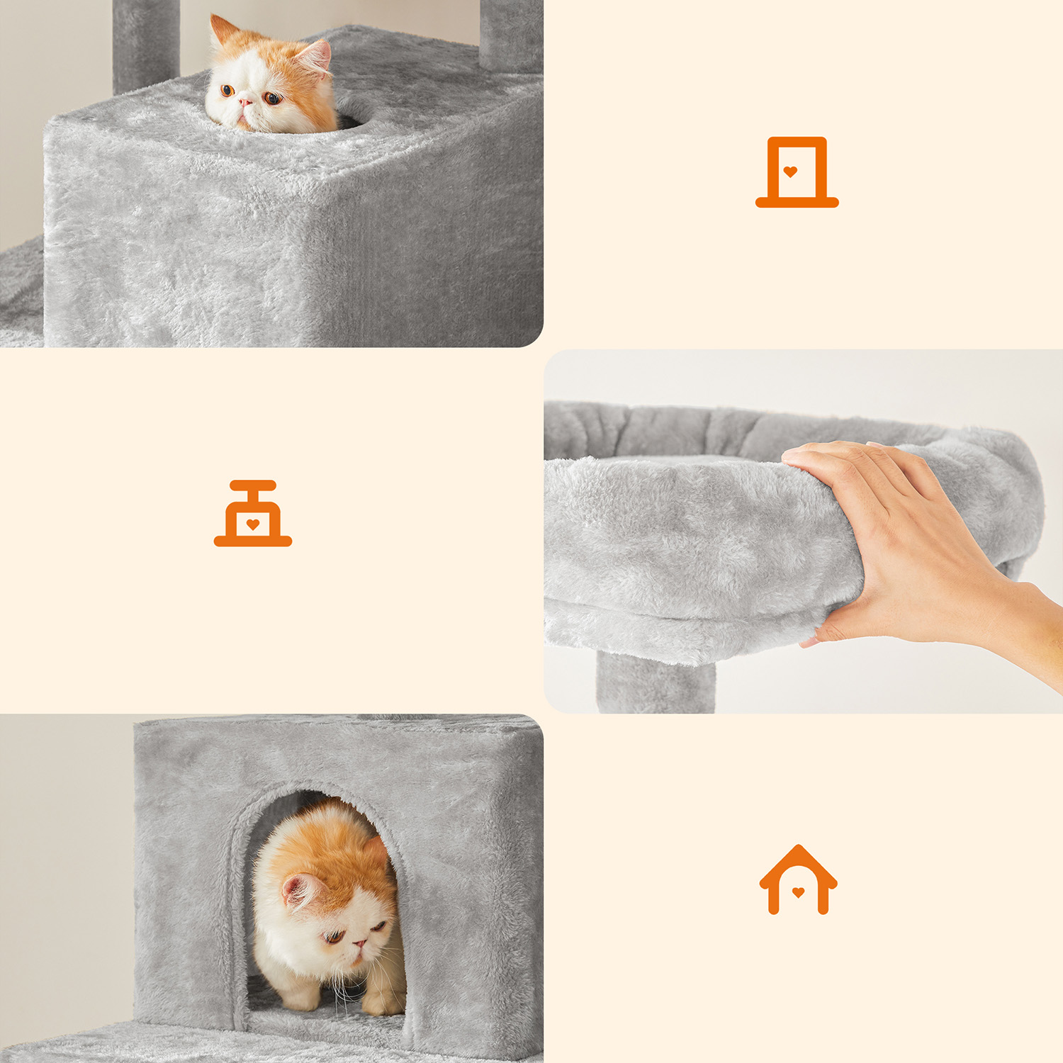 Feandrea 191 cm scratching post with caves - Image 9