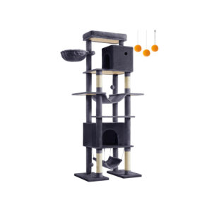 Feandrea Kratzbaum stor 201 cm h?j med en platform m?rkegr?