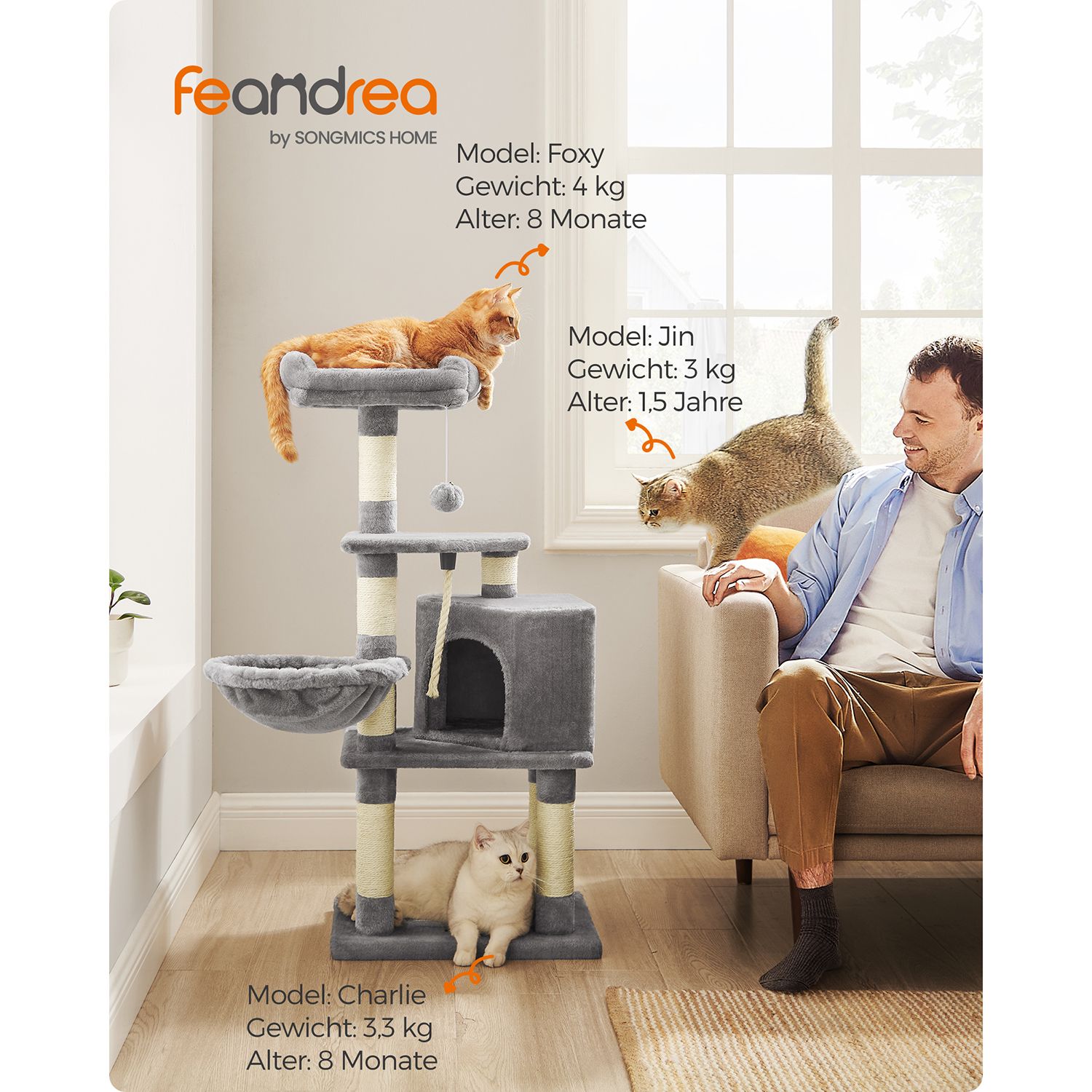 Feandrea kradsetr? 110 cm med platforme og hule lysegr? - Billede 2