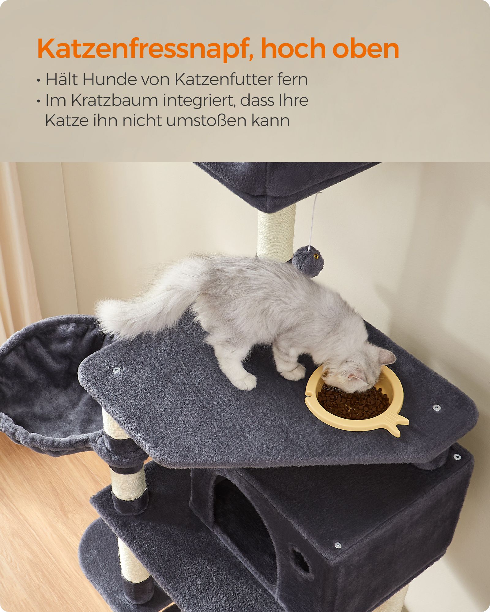 Feandrea Kradsetr? med fodersk?l 174 cm Gr? - Billede 3