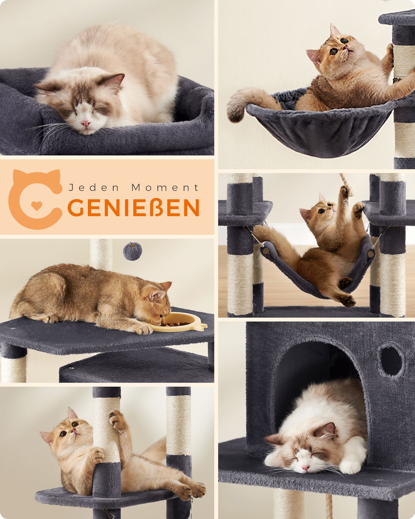 Feandrea Kradsetr? med fodersk?l 174 cm Gr? - Billede 5