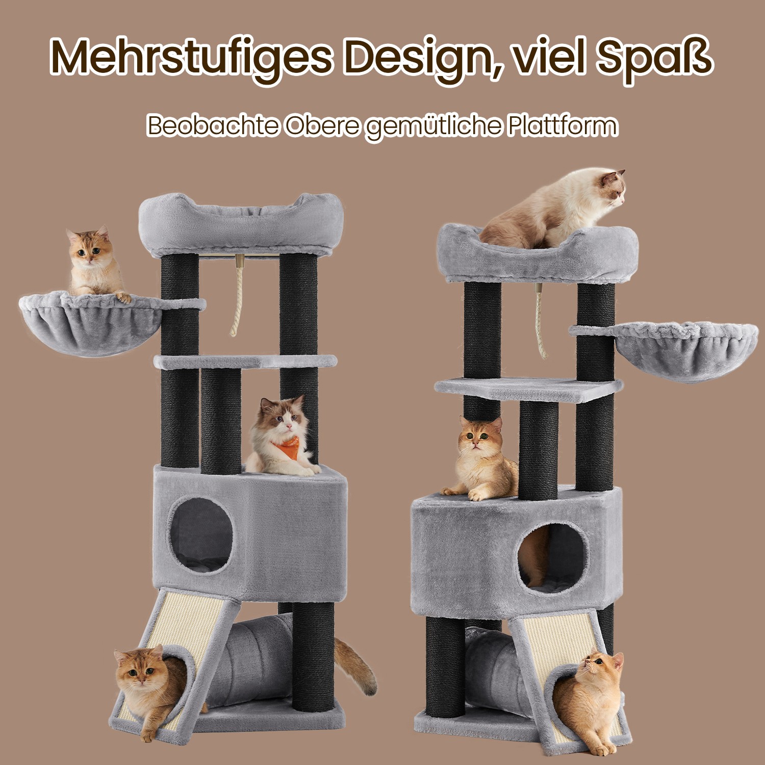 Feandrea Stor kradsetr?, katte tr?, med hule - Billede 3