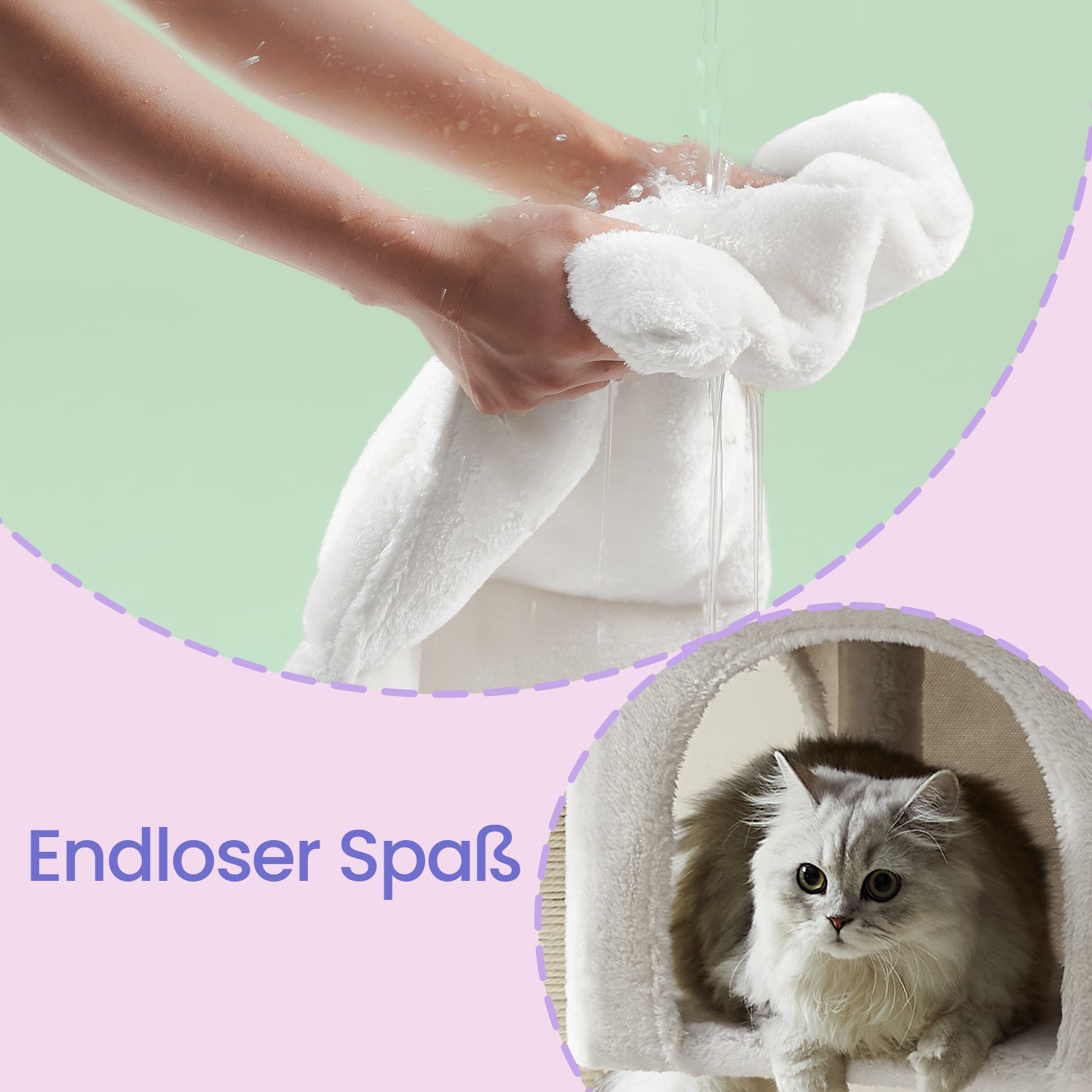 Feandrea 84 cm korkea raapimispuu, kissapuu suurille kissoille, suuri näköalatasanne - Image 3