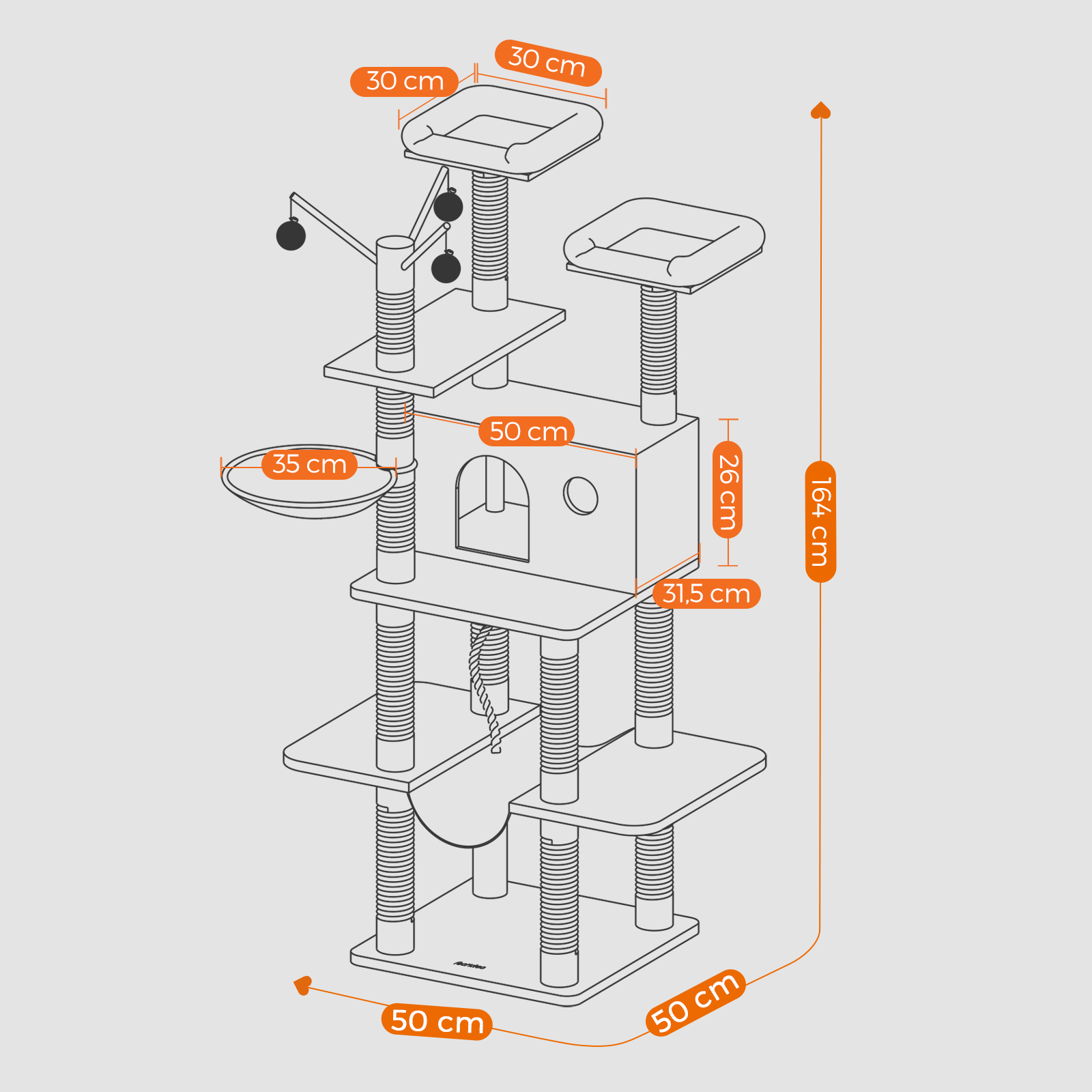 Feandrea kradsetr?, XXL katteklatrestativ, kradsetr? med hule - Billede 3