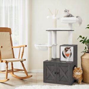 Feandrea kradsetr? med kattebakke-skab 140 cm h?jt