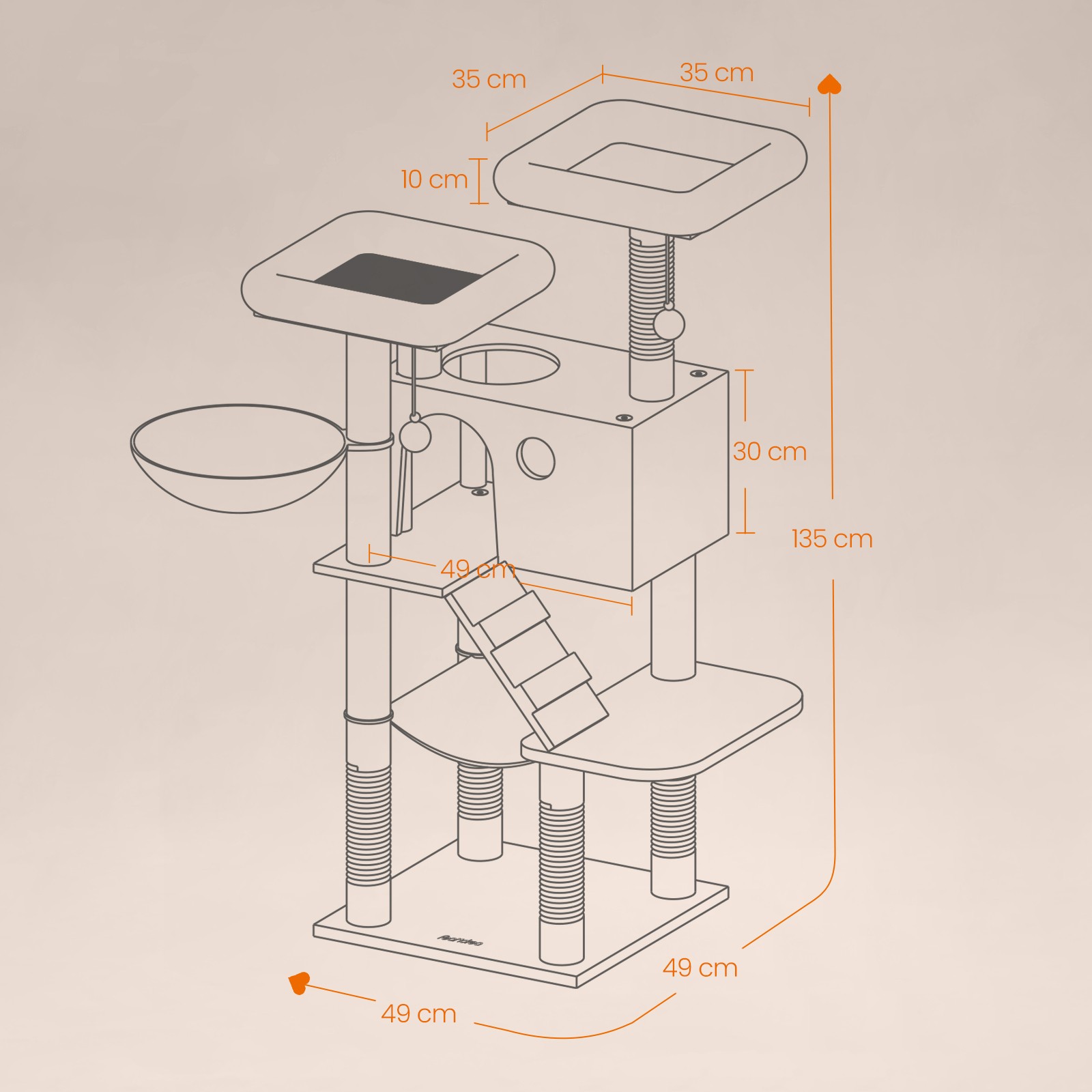Feandrea Kradsetr? stort, kattetr? med bl?dt betr?k, kradsetr? til store katte - Billede 5