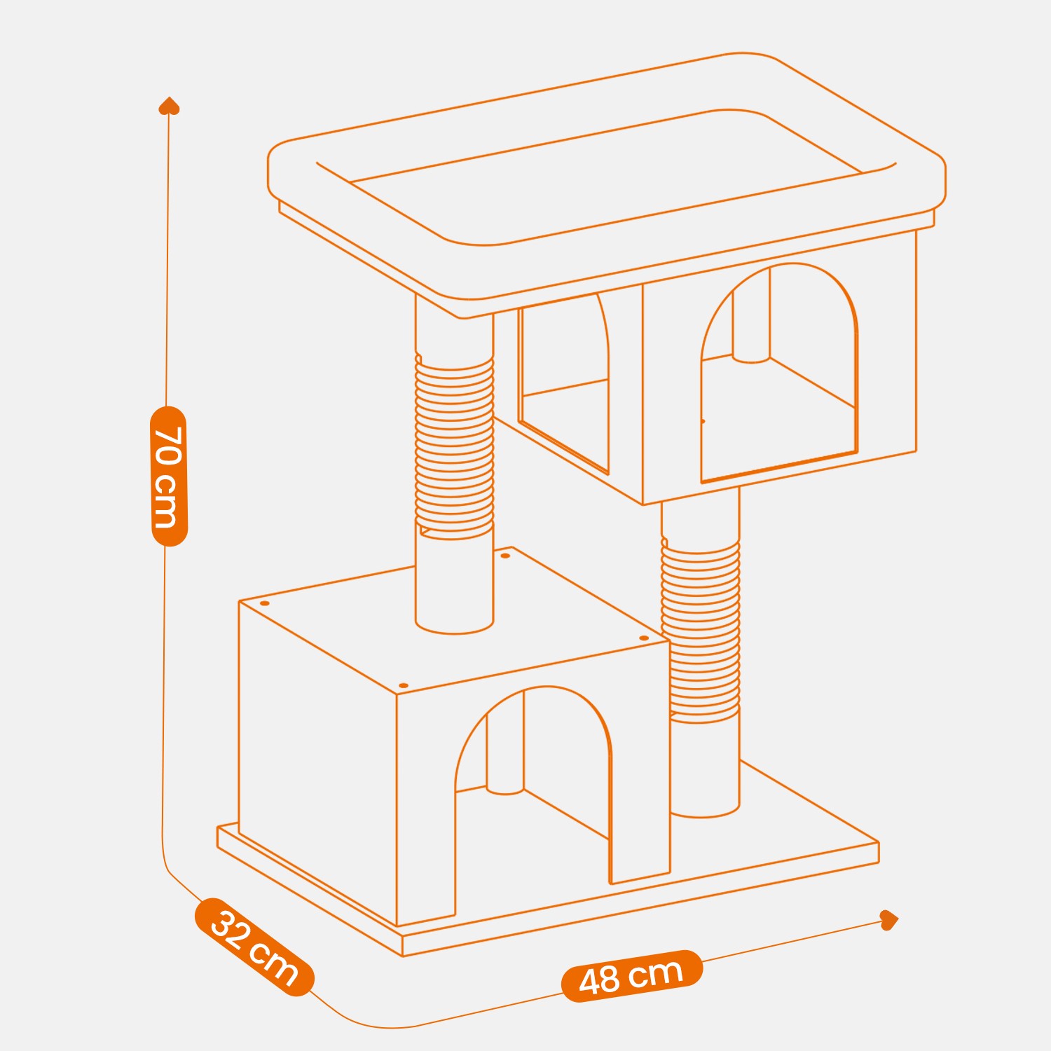Feandrea 74 cm korkea raapimispuu, kissapuu, suuri alusta - Image 3