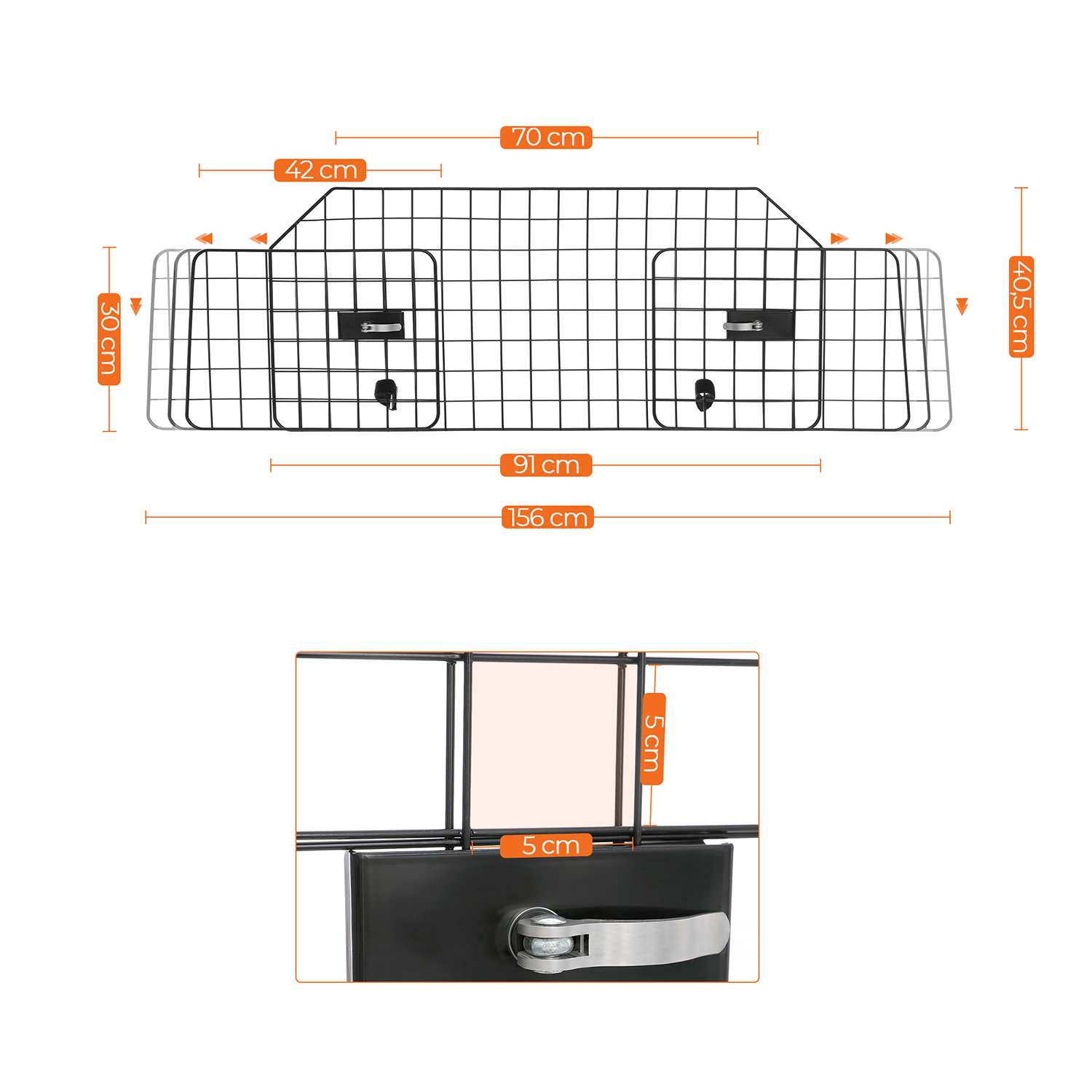 Feandrea bagageutrymmesavdelare för hundar - Bild 9