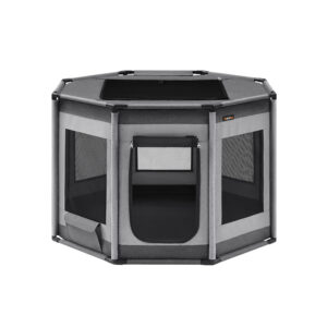 Feandrea koiranpentujen ulkoiluteline 112 x 112 x 76 cm, sivutaskulla, kyyhkynharmaa-liuskekivi