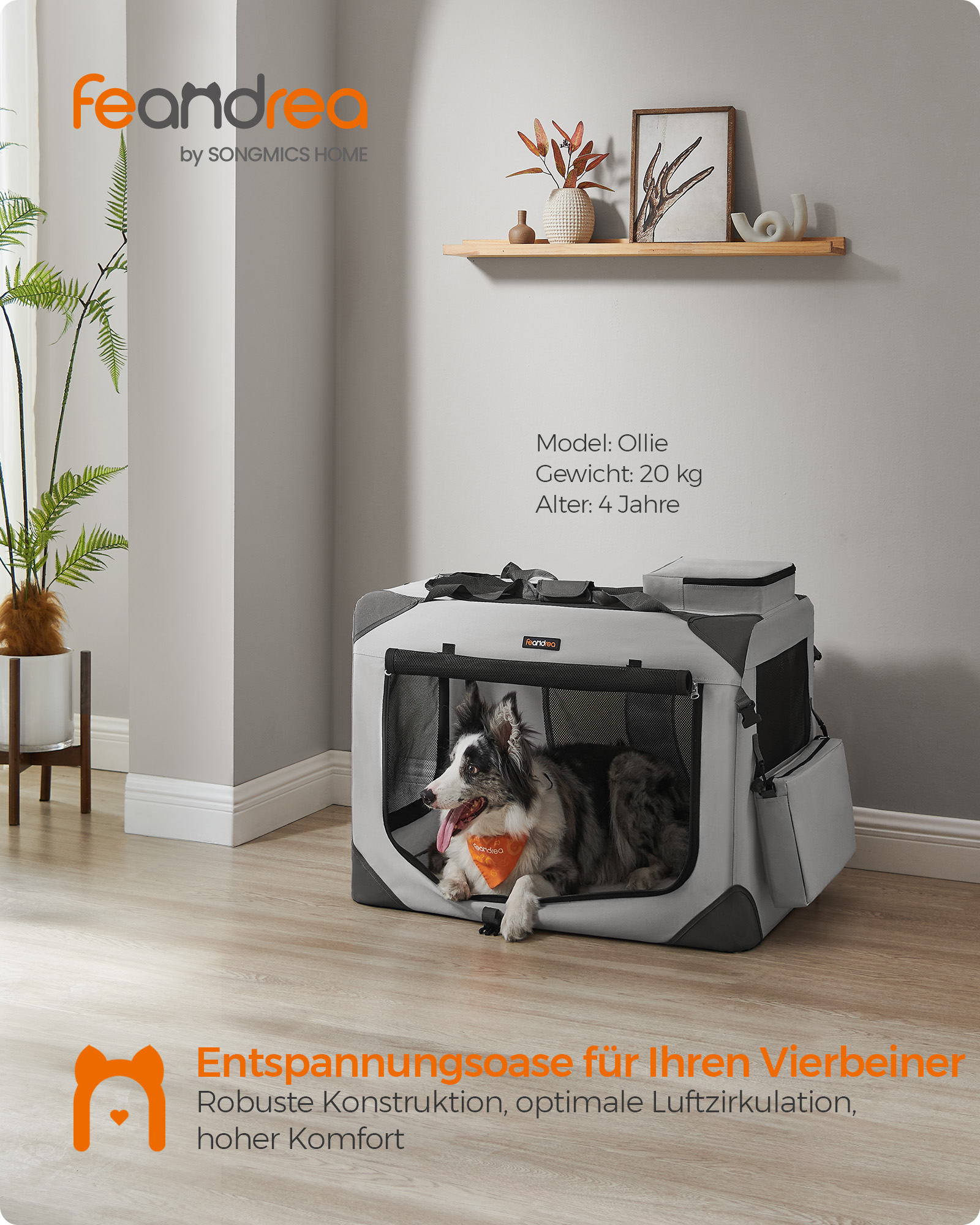 Feandrea hundebur XL i Oxford-stof med h?ndtag - Billede 2