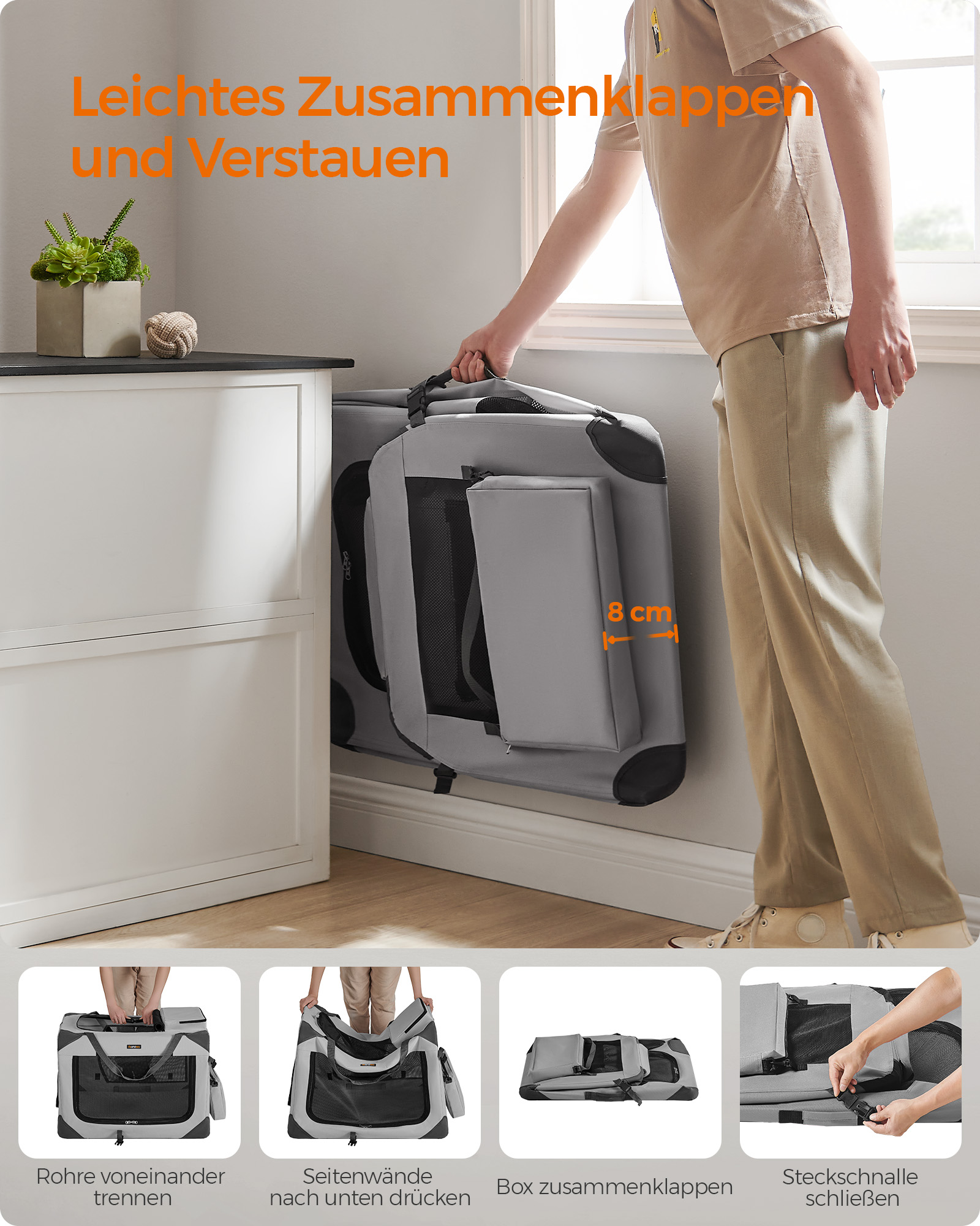 Feandrea hundebur XL i Oxford-stof med h?ndtag - Billede 5