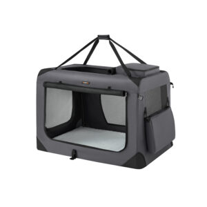 Feandrea foldbar hundeboks med metalramme og h?ndtag, gr?