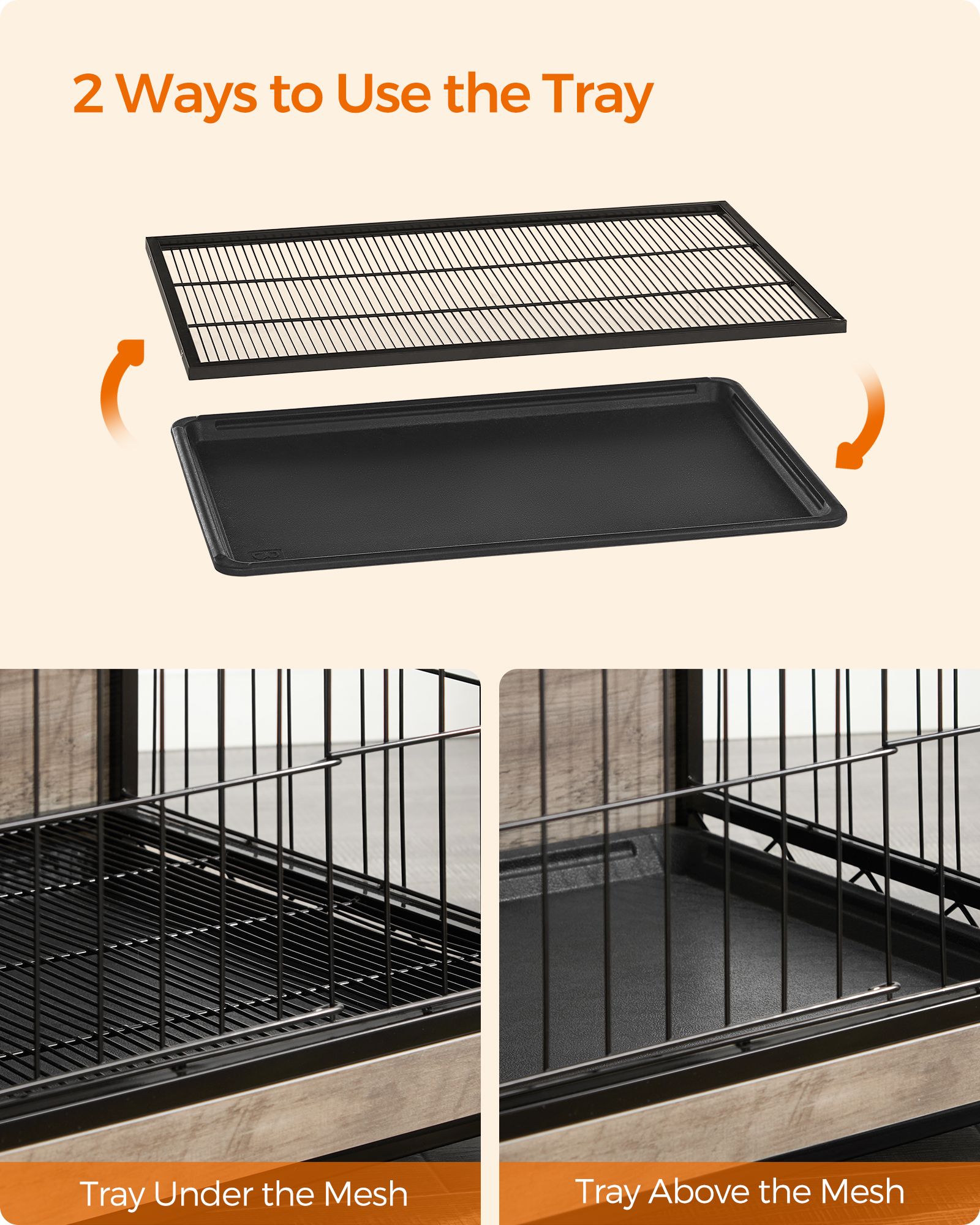 Feandrea hundebur til hunde op til 14 kg, greige - Billede 5