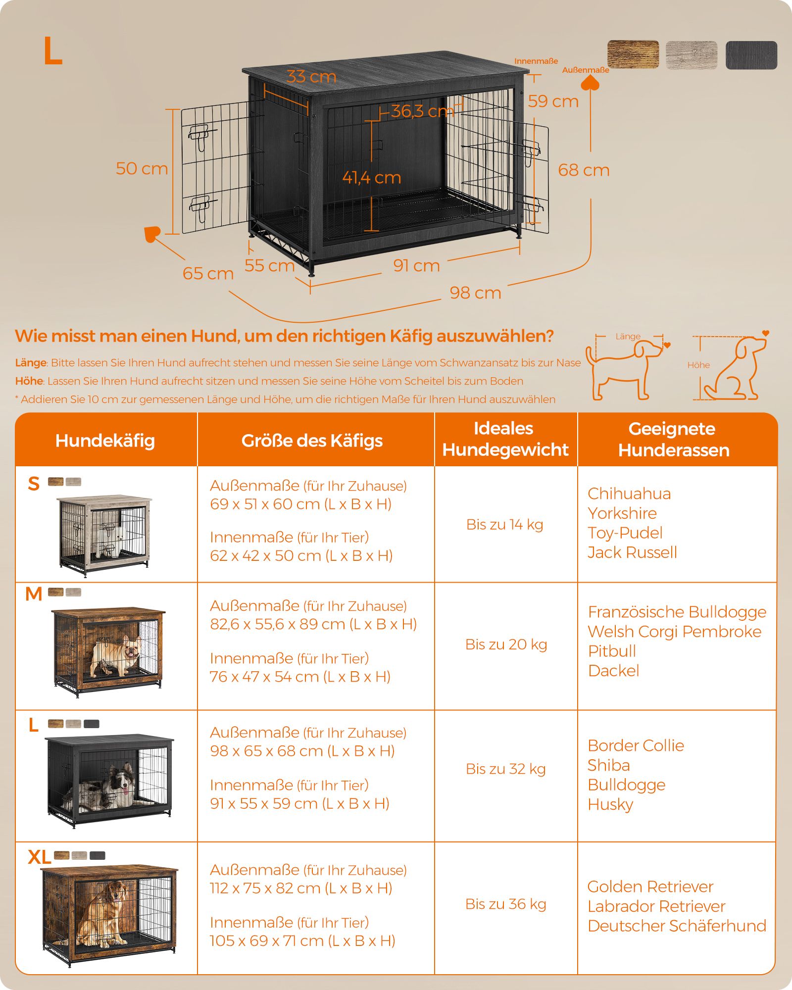 Feandrea hundebur med udtagelig bakke - Billede 6