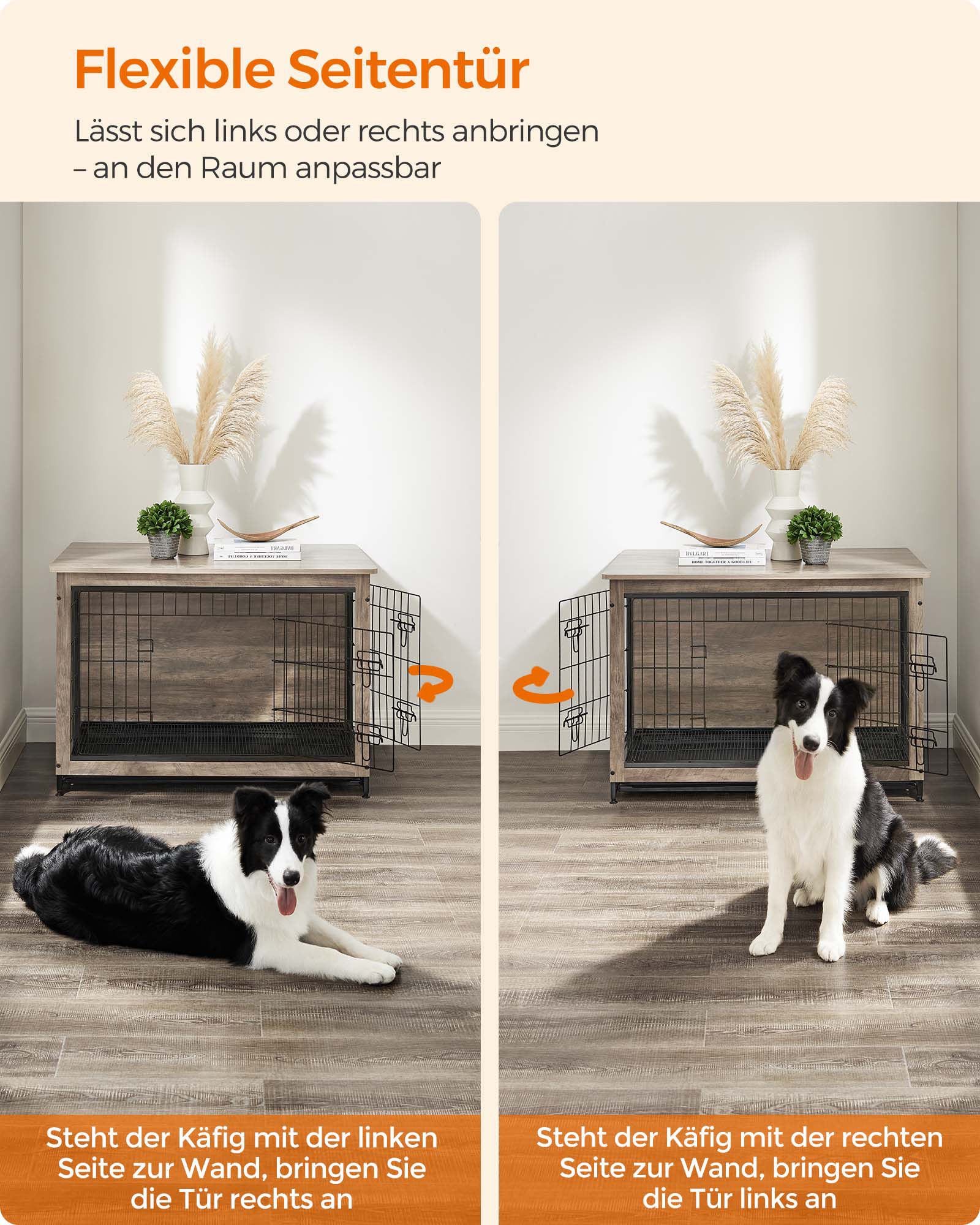 Feandrea dog cage with removable tray - Image 4