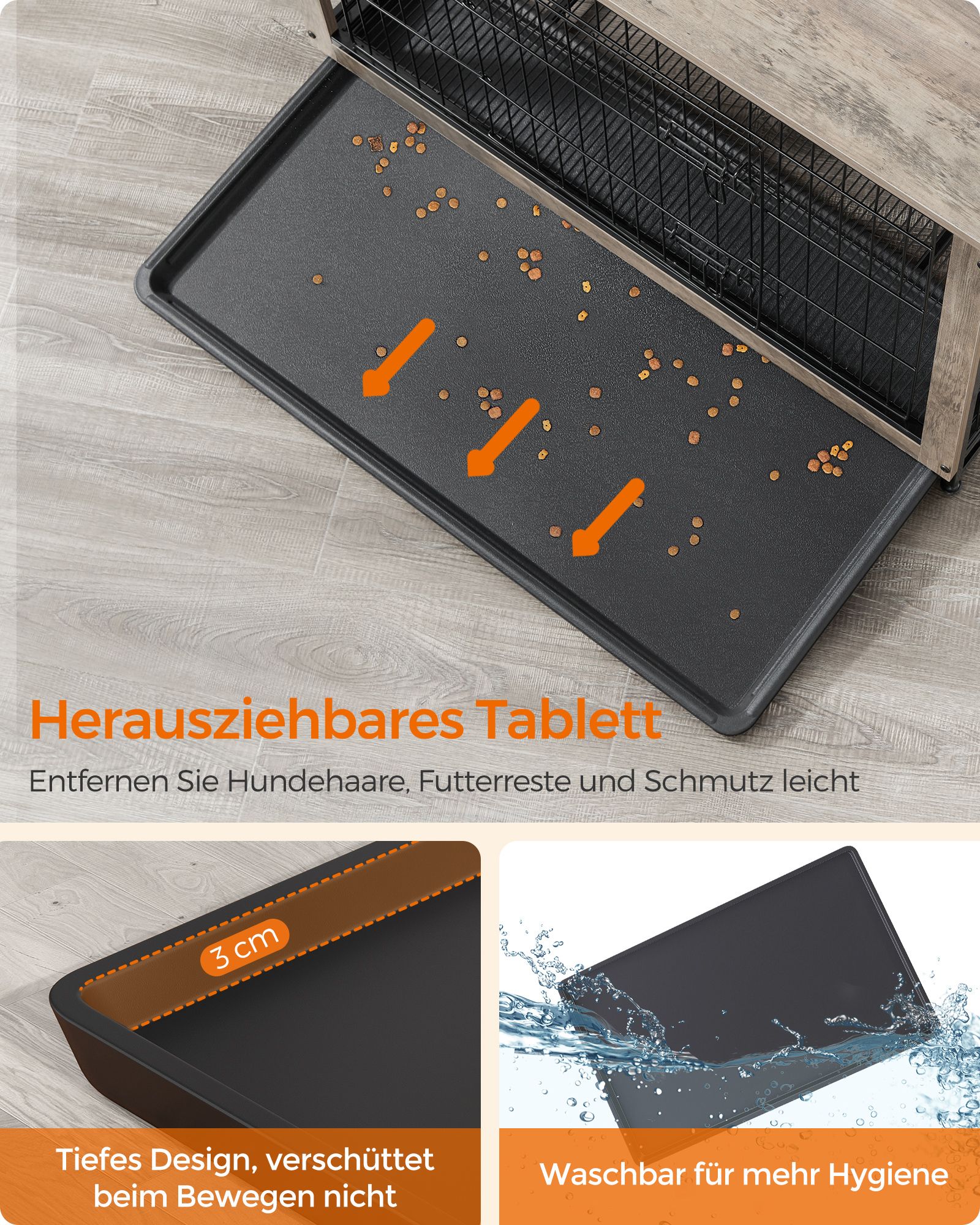 Feandrea dog cage with removable tray - Image 7