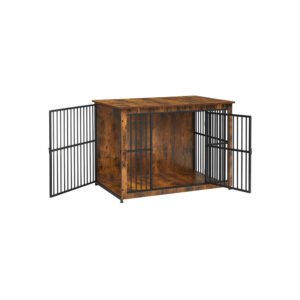 Feandrea hundebur med 2 d?re, moderne og vintagebrun