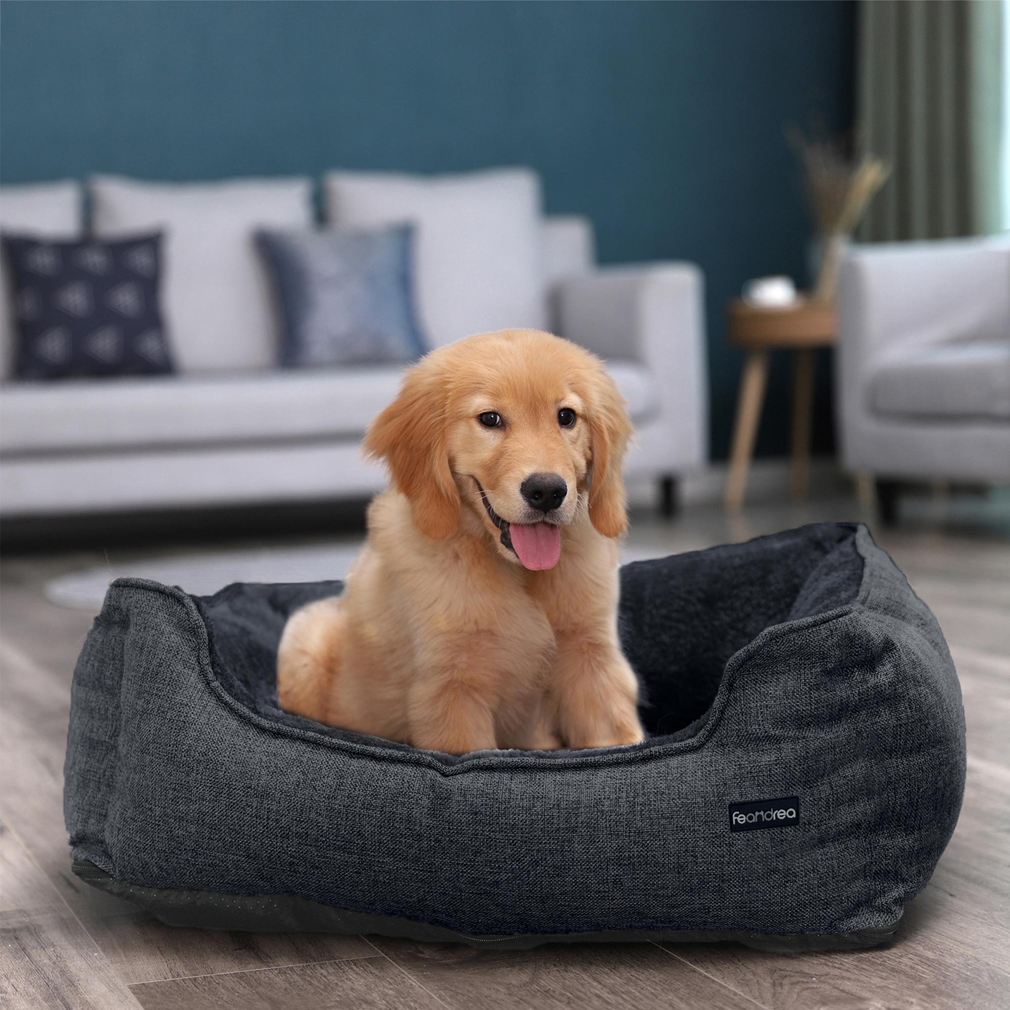 Feandrea dog bed with removable cover, dark gray - Image 3