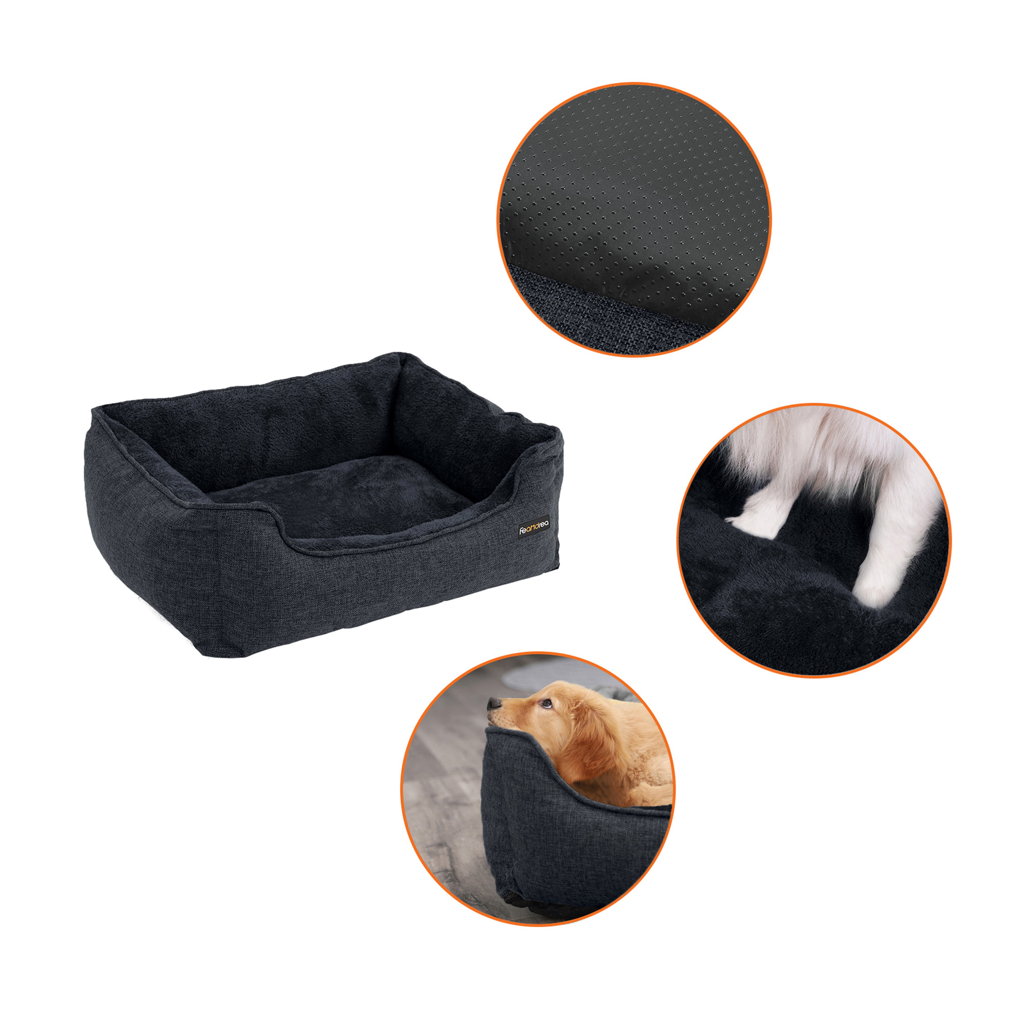 Feandrea dog bed with removable cover, dark gray - Image 6