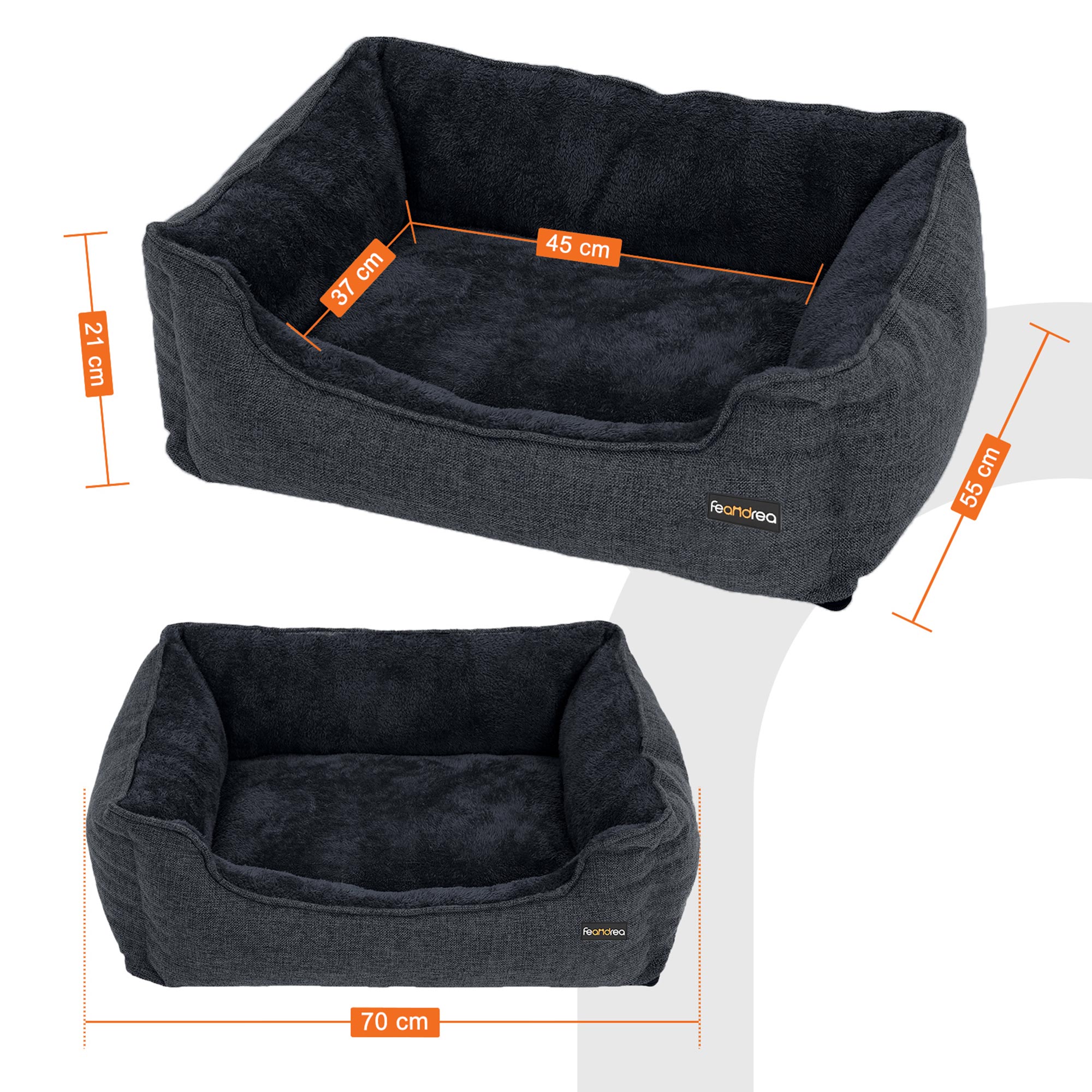 Feandrea dog bed with removable cover, dark gray - Image 8