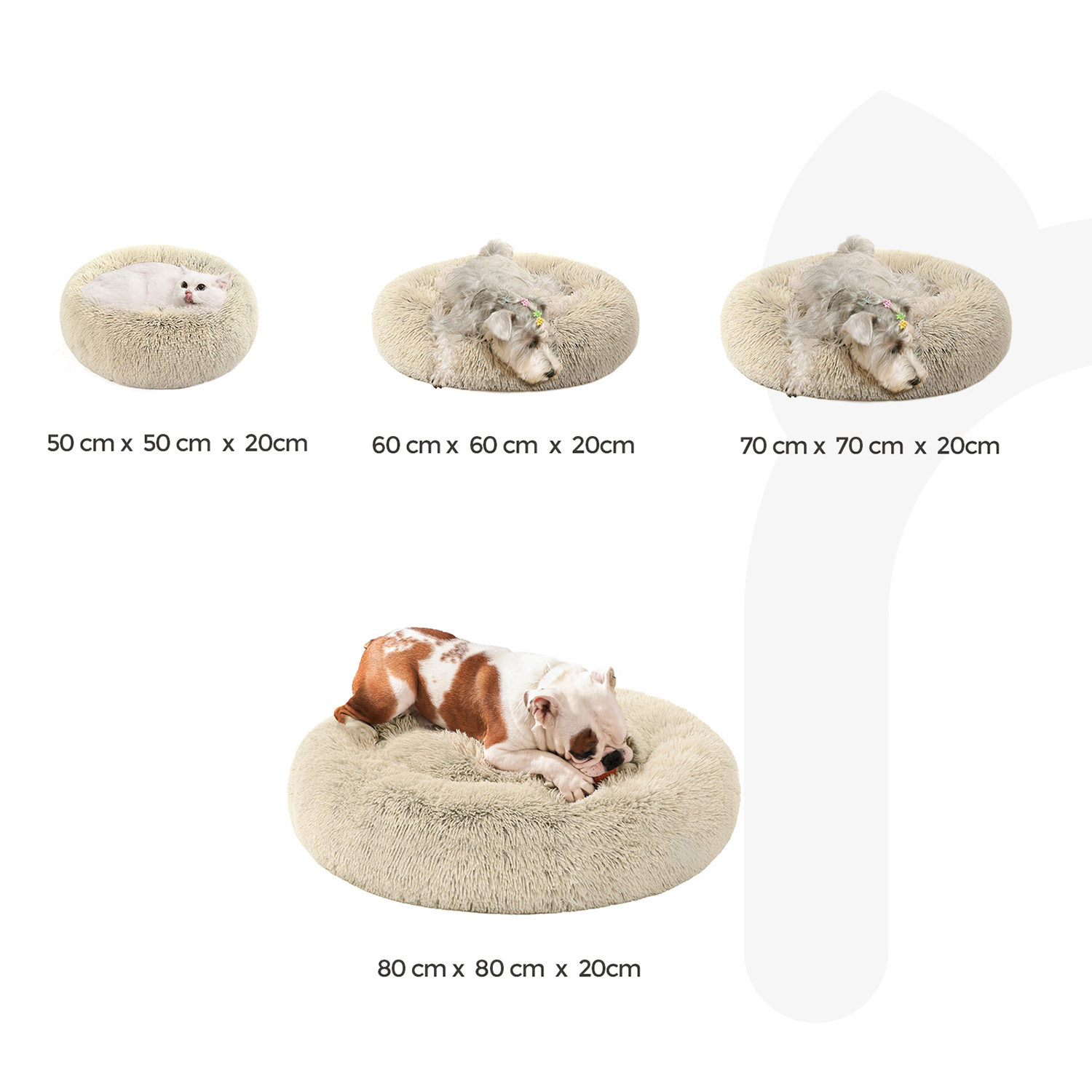 Feandrea Dog Bed Ø 50 cm Softly Padded - Image 3