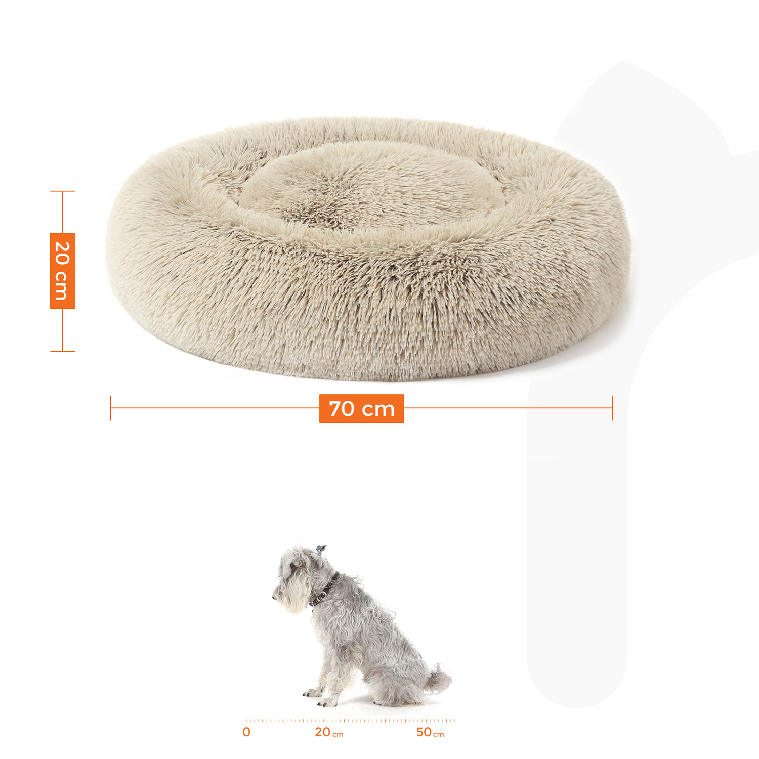 Feandrea hundbädd fluffig Ø 70 cm - Bild 6