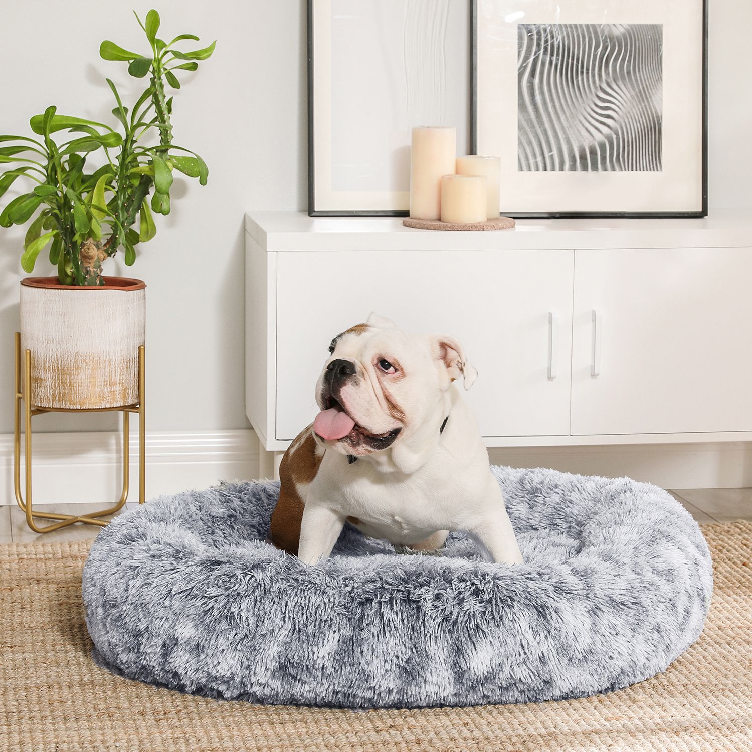 Feandrea Dog Bed Ø 80 cm Softly Padded - Image 3