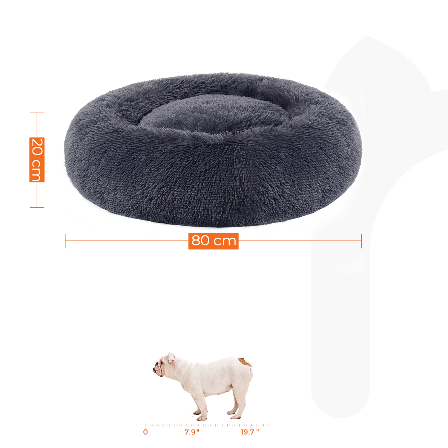 Feandrea Dog Bed Ø 80 cm Softly Padded - Image 6